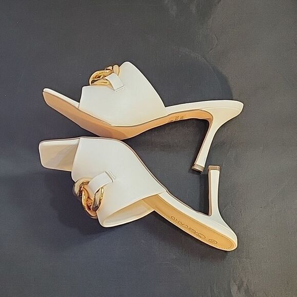 BRAND NEW SHOELAND SQUARE TOE SLIP-ON FOOT OPEN TOE GOLD CHAIN LINKING S… - Picture 11 of 16